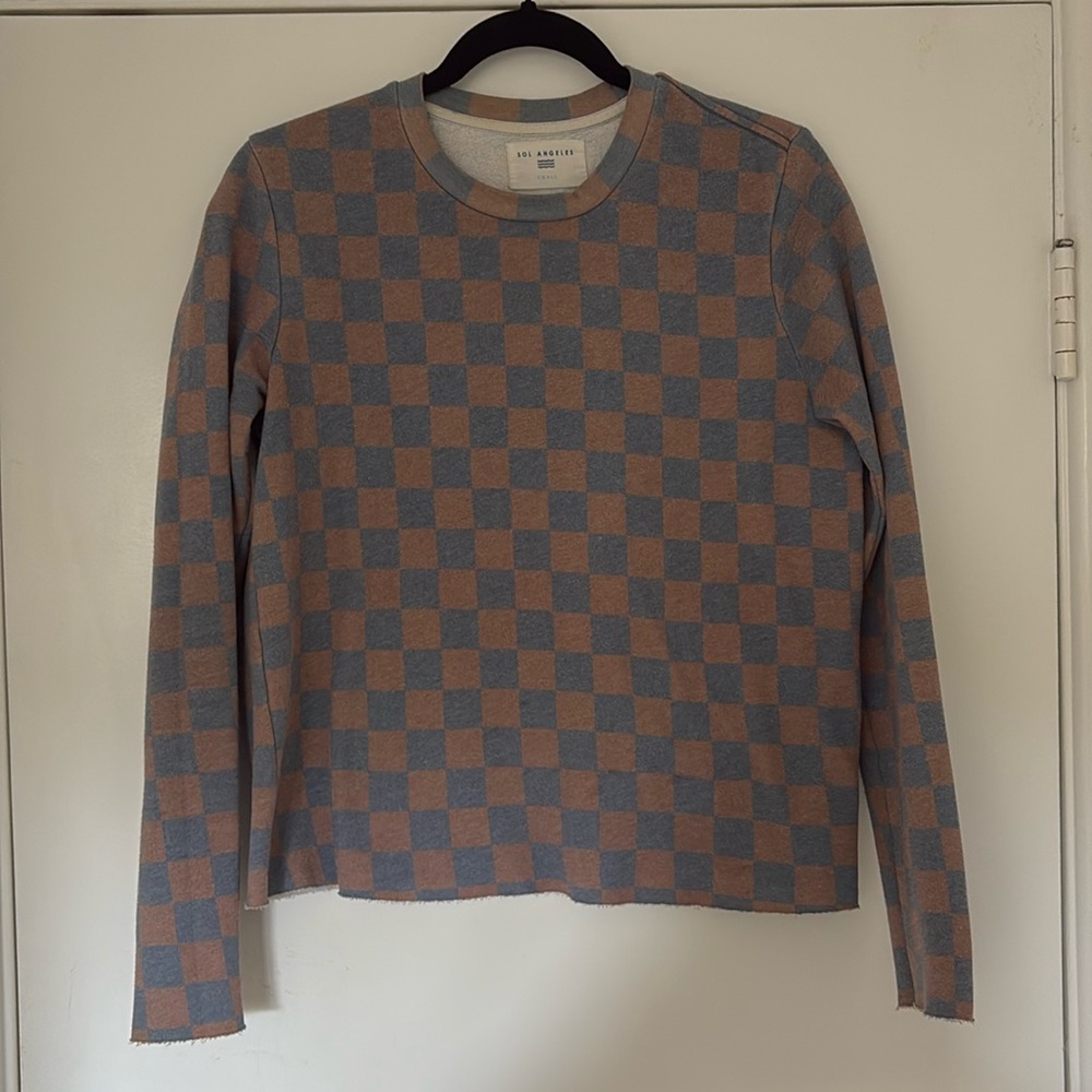 Sol Angeles checkered sweatshirt top